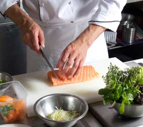 Chef Preparing Salmon